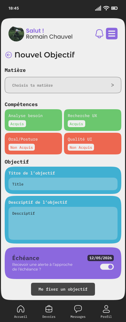 Création objectif